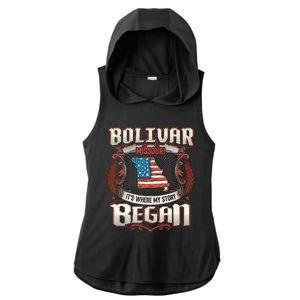 Bolivar Missouri Usa Flag 4th Of July Meaningful Gift Ladies PosiCharge Tri-Blend Wicking Draft Hoodie Tank