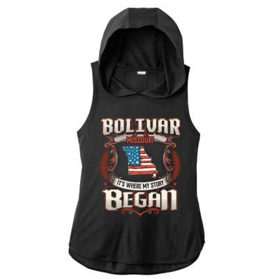 Bolivar Missouri Usa Flag 4th Of July Meaningful Gift Ladies PosiCharge Tri-Blend Wicking Draft Hoodie Tank