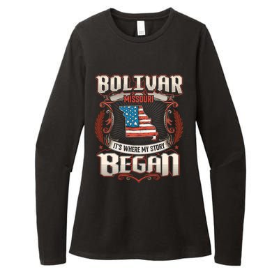 Bolivar Missouri Usa Flag 4th Of July Meaningful Gift Womens CVC Long Sleeve Shirt