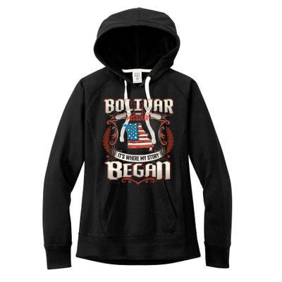 Bolivar Missouri Usa Flag 4th Of July Meaningful Gift Women's Fleece Hoodie