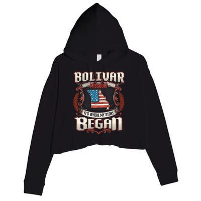 Bolivar Missouri Usa Flag 4th Of July Meaningful Gift Crop Fleece Hoodie