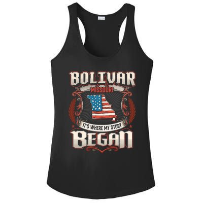 Bolivar Missouri Usa Flag 4th Of July Meaningful Gift Ladies PosiCharge Competitor Racerback Tank