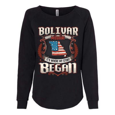 Bolivar Missouri Usa Flag 4th Of July Meaningful Gift Womens California Wash Sweatshirt