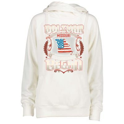 Bolivar Missouri Usa Flag 4th Of July Meaningful Gift Womens Funnel Neck Pullover Hood