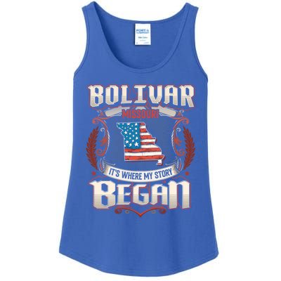 Bolivar Missouri Usa Flag 4th Of July Meaningful Gift Ladies Essential Tank