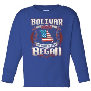 Bolivar Missouri Usa Flag 4th Of July Meaningful Gift Toddler Long Sleeve Shirt