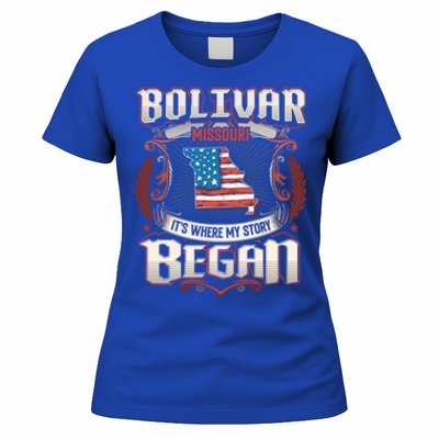 Bolivar Missouri Usa Flag 4th Of July Meaningful Gift Women's T-Shirt