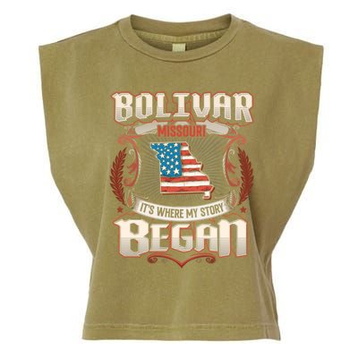 Bolivar Missouri Usa Flag 4th Of July Meaningful Gift Garment-Dyed Women's Muscle Tee