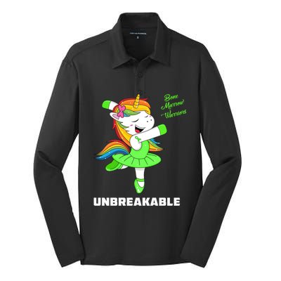 Bone Marrow Unicorn Unbreakable Bone Marrow Warrior Awarenes Gift Silk Touch Performance Long Sleeve Polo