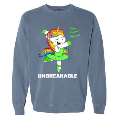 Bone Marrow Unicorn Unbreakable Bone Marrow Warrior Awarenes Gift Garment-Dyed Sweatshirt