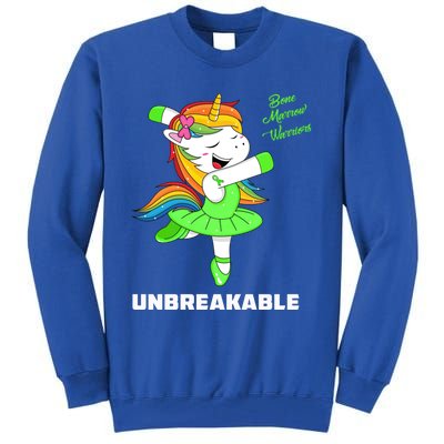 Bone Marrow Unicorn Unbreakable Bone Marrow Warrior Awarenes Gift Tall Sweatshirt