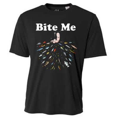 Bite Me Unique Fishing Gift For Fishing Lovers Cooling Performance Crew T-Shirt