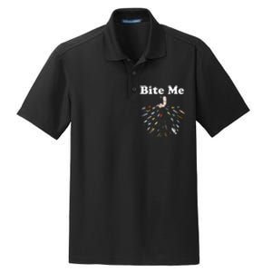 Bite Me Unique Fishing Gift For Fishing Lovers Dry Zone Grid Polo