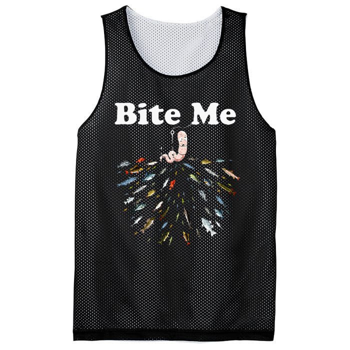 Bite Me Unique Fishing Gift For Fishing Lovers Mesh Reversible Basketball Jersey Tank