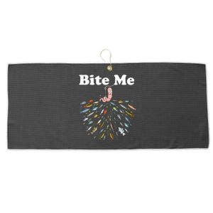 Bite Me Unique Fishing Gift For Fishing Lovers Large Microfiber Waffle Golf Towel