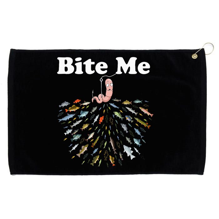 Bite Me Unique Fishing Gift For Fishing Lovers Grommeted Golf Towel