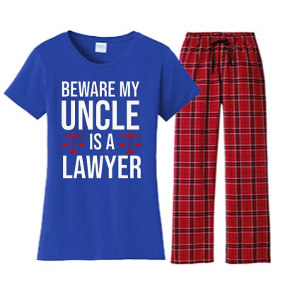 Beware My Uncle Is A Lawyer Women's Flannel Pajama Set