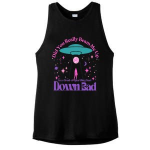 Beam Me Up Alien Ufo Down Bad Cosmic Space Ladies PosiCharge Tri-Blend Wicking Tank