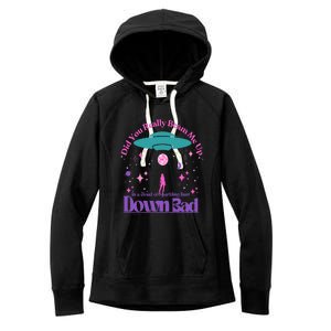 Beam Me Up Alien Ufo Down Bad Cosmic Space Women's Fleece Hoodie