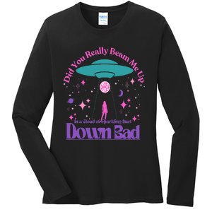 Beam Me Up Alien Ufo Down Bad Cosmic Space Ladies Long Sleeve Shirt