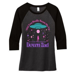 Beam Me Up Alien Ufo Down Bad Cosmic Space Women's Tri-Blend 3/4-Sleeve Raglan Shirt