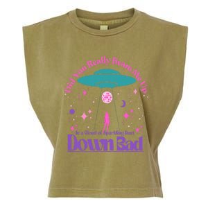 Beam Me Up Alien Ufo Down Bad Cosmic Space Garment-Dyed Women's Muscle Tee