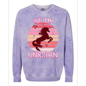 Be My Unicorn Funny Valentine's Day Gift Colorblast Crewneck Sweatshirt