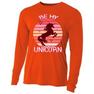 Be My Unicorn Funny Valentine's Day Gift Cooling Performance Long Sleeve Crew