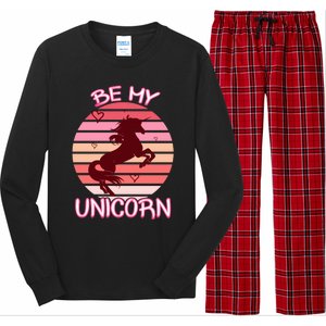 Be My Unicorn Funny Valentine's Day Gift Long Sleeve Pajama Set