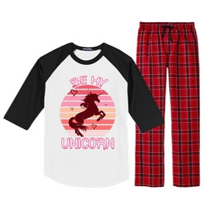 Be My Unicorn Funny Valentine's Day Gift Raglan Sleeve Pajama Set