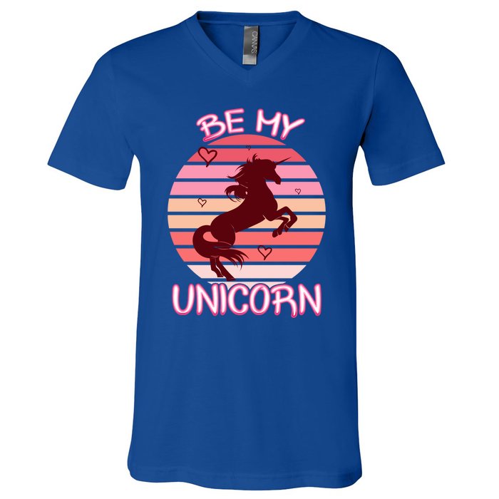 Be My Unicorn Funny Valentine's Day Gift V-Neck T-Shirt