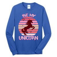 Be My Unicorn Funny Valentine's Day Gift Tall Long Sleeve T-Shirt