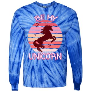 Be My Unicorn Funny Valentine's Day Gift Tie-Dye Long Sleeve Shirt