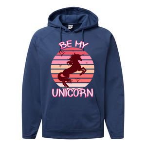 Be My Unicorn Funny Valentine's Day Gift Performance Fleece Hoodie