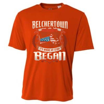 Belchertown Massachusetts Usa Flag 4th Of July Great Gift Cooling Performance Crew T-Shirt