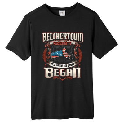 Belchertown Massachusetts Usa Flag 4th Of July Great Gift Tall Fusion ChromaSoft Performance T-Shirt