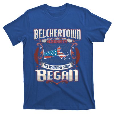 Belchertown Massachusetts Usa Flag 4th Of July Great Gift T-Shirt