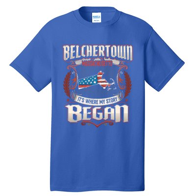 Belchertown Massachusetts Usa Flag 4th Of July Great Gift Tall T-Shirt