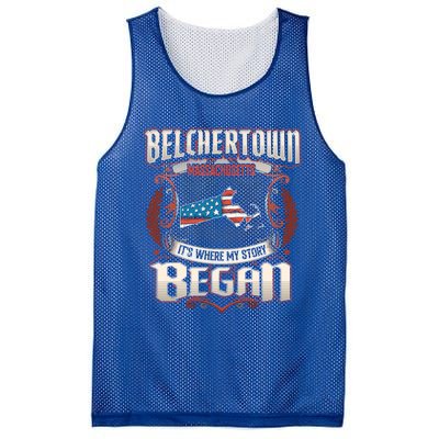 Belchertown Massachusetts Usa Flag 4th Of July Great Gift Mesh Reversible Basketball Jersey Tank