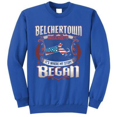 Belchertown Massachusetts Usa Flag 4th Of July Great Gift Tall Sweatshirt