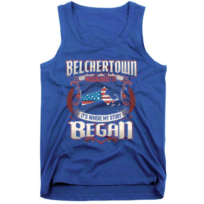 Belchertown Massachusetts Usa Flag 4th Of July Great Gift Tank Top