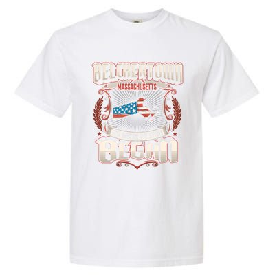 Belchertown Massachusetts Usa Flag 4th Of July Great Gift Garment-Dyed Heavyweight T-Shirt