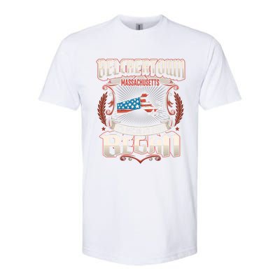 Belchertown Massachusetts Usa Flag 4th Of July Great Gift Softstyle CVC T-Shirt