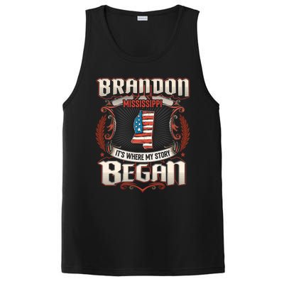 Brandon Mississippi Usa Flag 4th Of July Funny Gift PosiCharge Competitor Tank