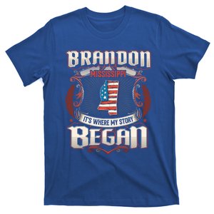 Brandon Mississippi Usa Flag 4th Of July Funny Gift T-Shirt