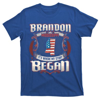 Brandon Mississippi Usa Flag 4th Of July Funny Gift T-Shirt