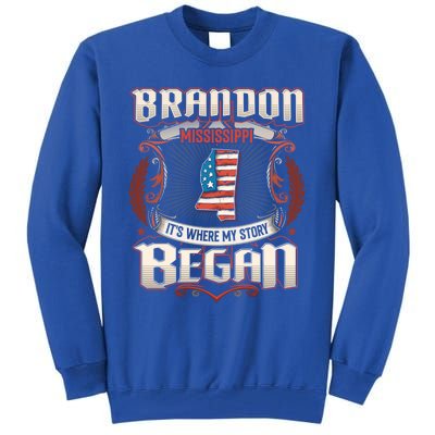 Brandon Mississippi Usa Flag 4th Of July Funny Gift Tall Sweatshirt