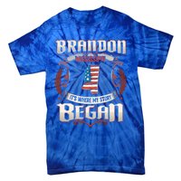 Brandon Mississippi Usa Flag 4th Of July Funny Gift Tie-Dye T-Shirt