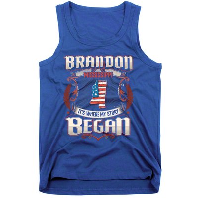 Brandon Mississippi Usa Flag 4th Of July Funny Gift Tank Top