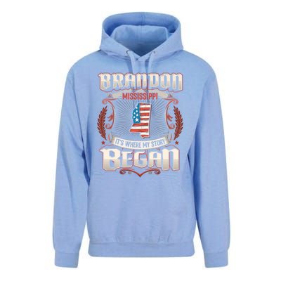 Brandon Mississippi Usa Flag 4th Of July Funny Gift Unisex Surf Hoodie